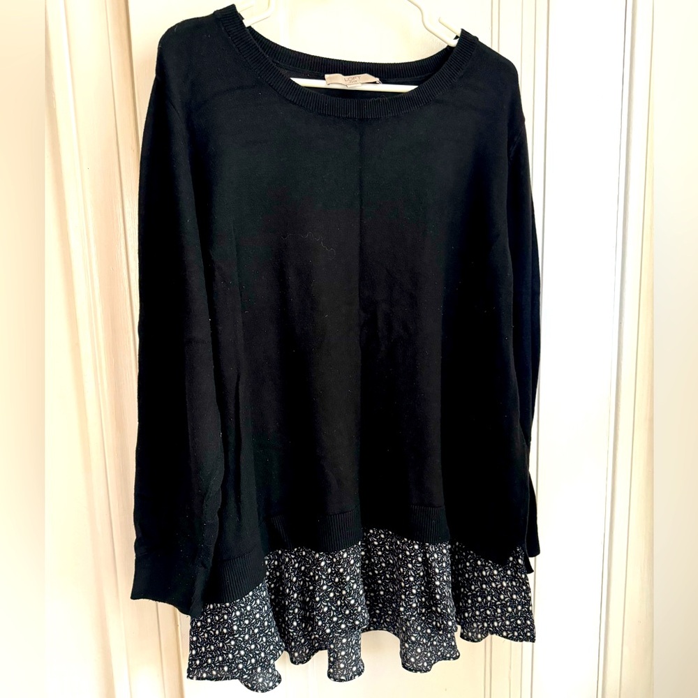 LOFT mixed material sweater